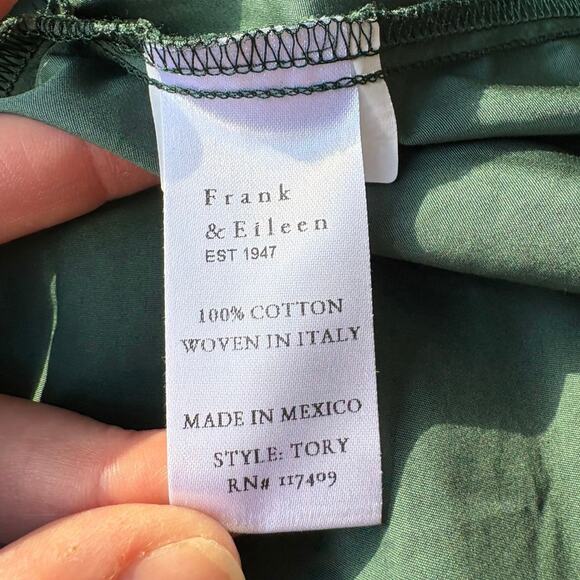 Frank & Eileen Green Tori Oversized Surplice Tuxedo Neck Button-Up Shirt Dress L - Picture 10 of 10